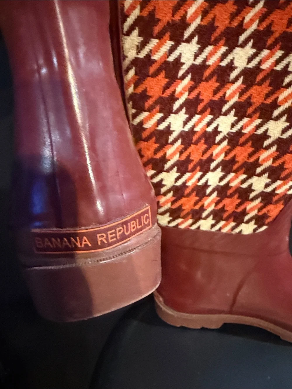 Banana Republic Women's Houndstooth Rain Boots